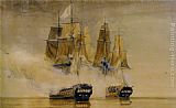 Thomas Whitcombe Action between HMS Amethyst and the French frigate Thetis painting